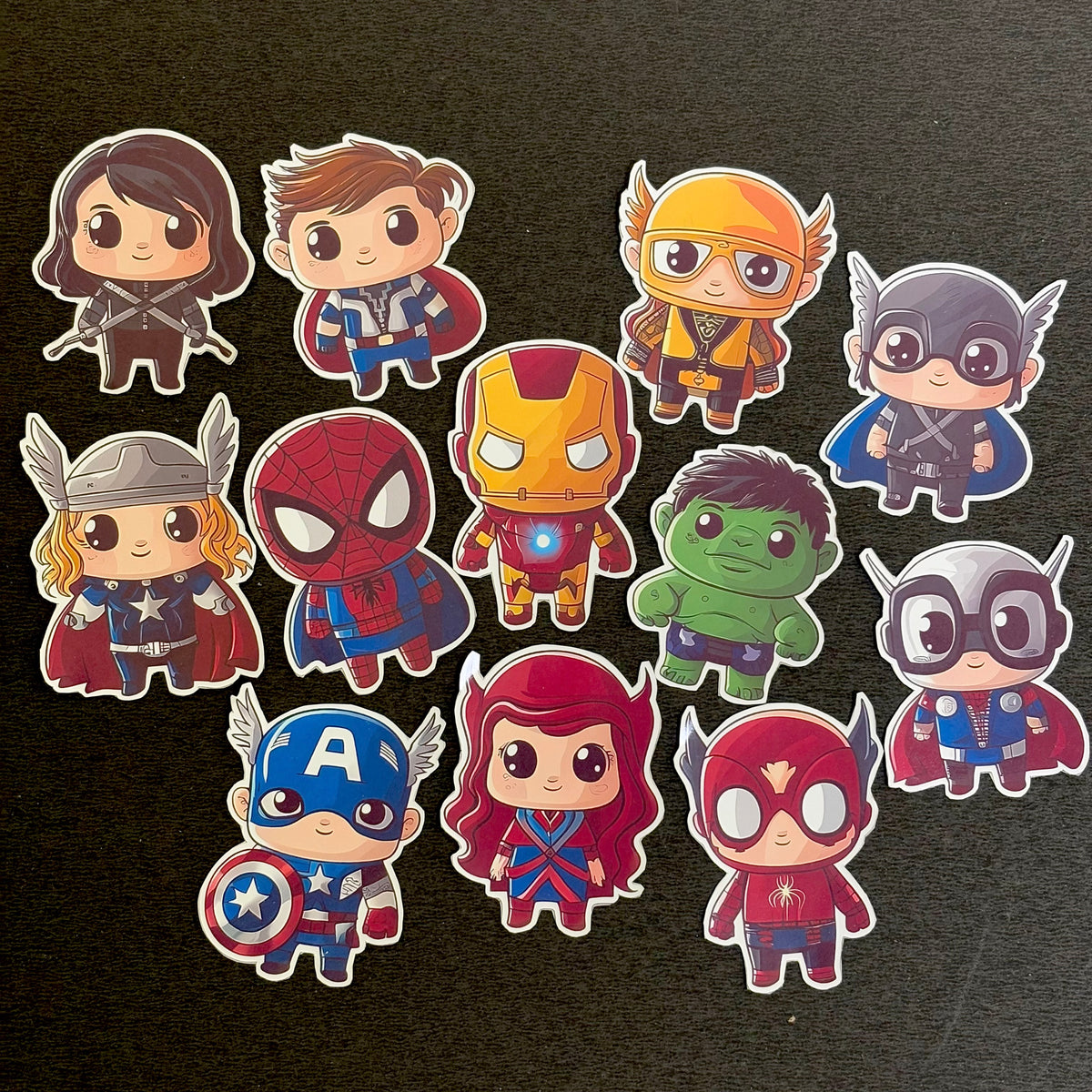 Set of 12 Avengers Stickers - Cartoon Style – Chill Machi