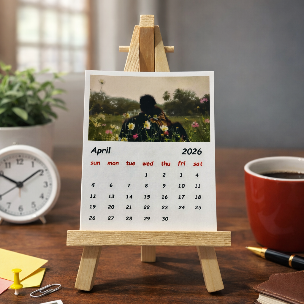 2026 Customized Polaroid Calendar with 7 Polaroids and 2 Photo Strips Free !