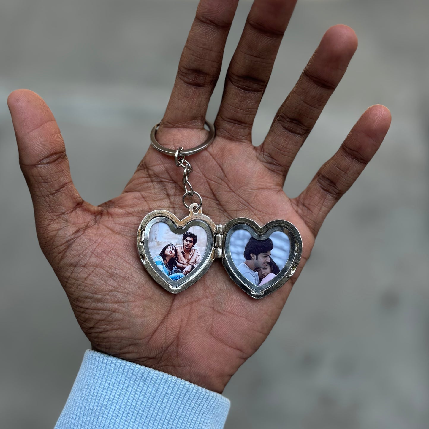 Personalized Heart Photo Frame Metal Keychain