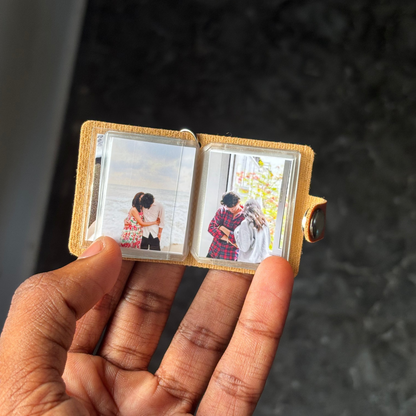 Customized Mini Photo Album Keychain - 16 Photos ( Leather )