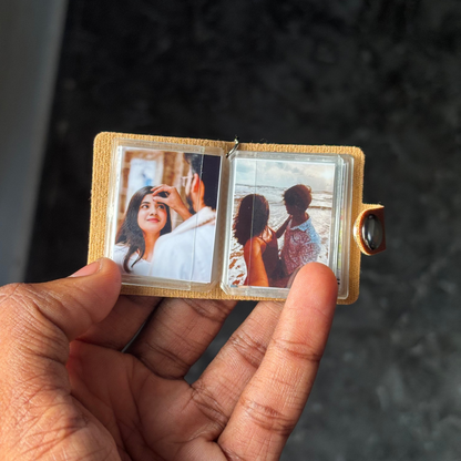 Customized Mini Photo Album Keychain - 16 Photos ( Leather )