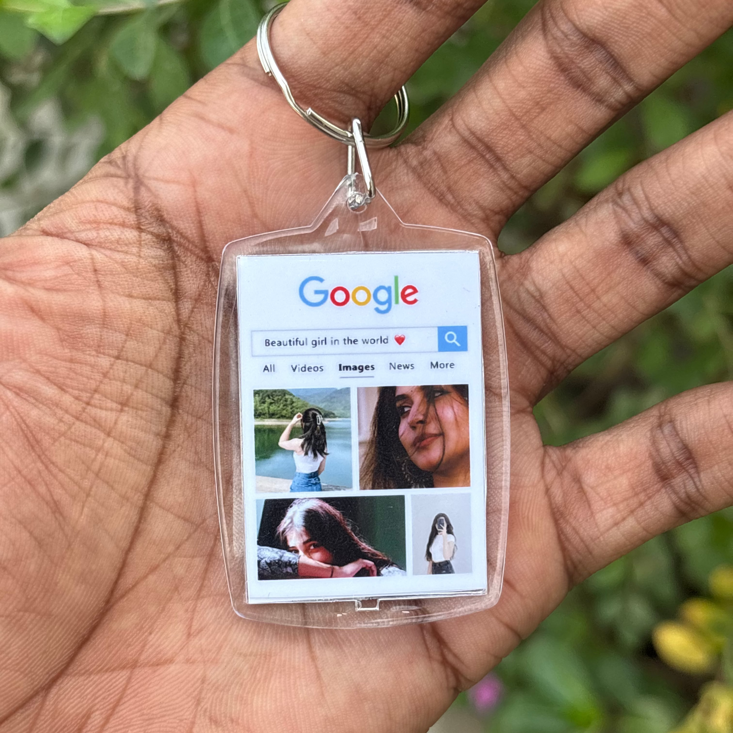 Custom Google Photo Keychain (Front & Back)