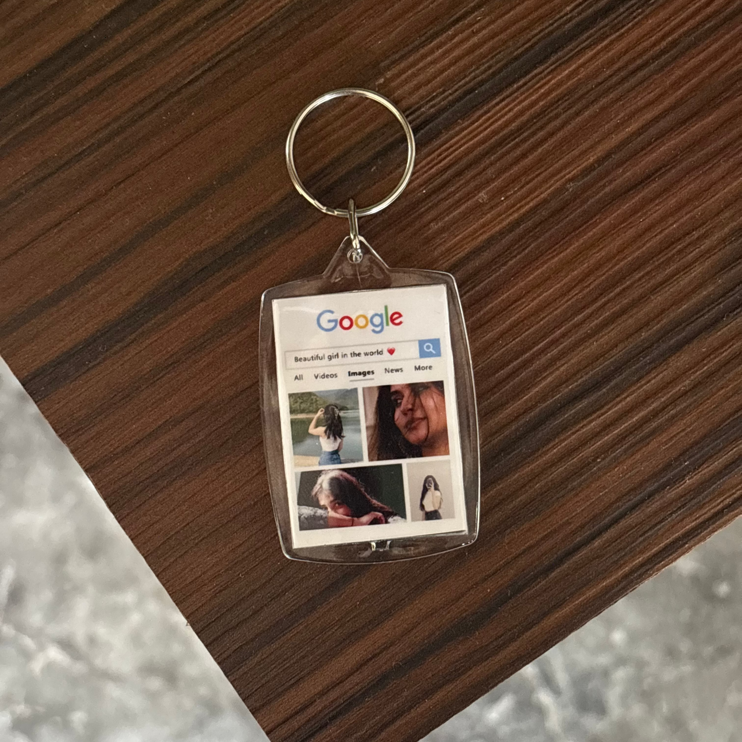 Custom Google Photo Keychain (Front & Back)